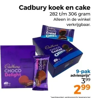 Aanbieding: Cadbury koek en cake
