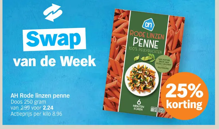 Offre: Rode linzen penne