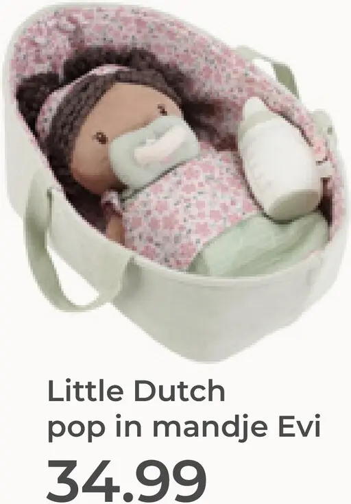 Aanbieding: Pop in mandje Evi