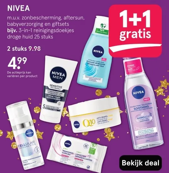 Aanbieding: NIVEA m.u.v. zonbescherming, aftersun, babyverzorging en giftsets