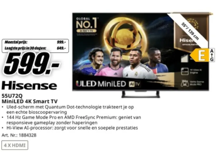 Aanbieding: 55U72Q MiniLED 4K Smart TV