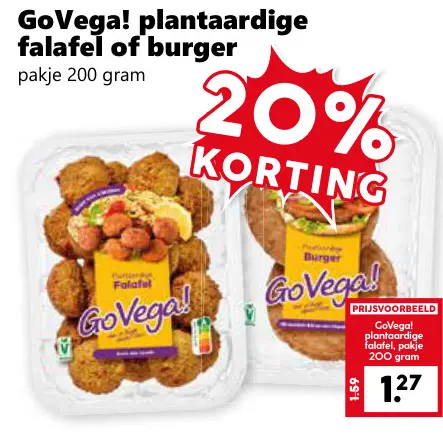 Aanbieding: GoVega! plantaardige falafel of burger