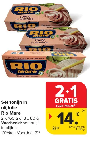 Promotie: Set tonijn in olijfolie