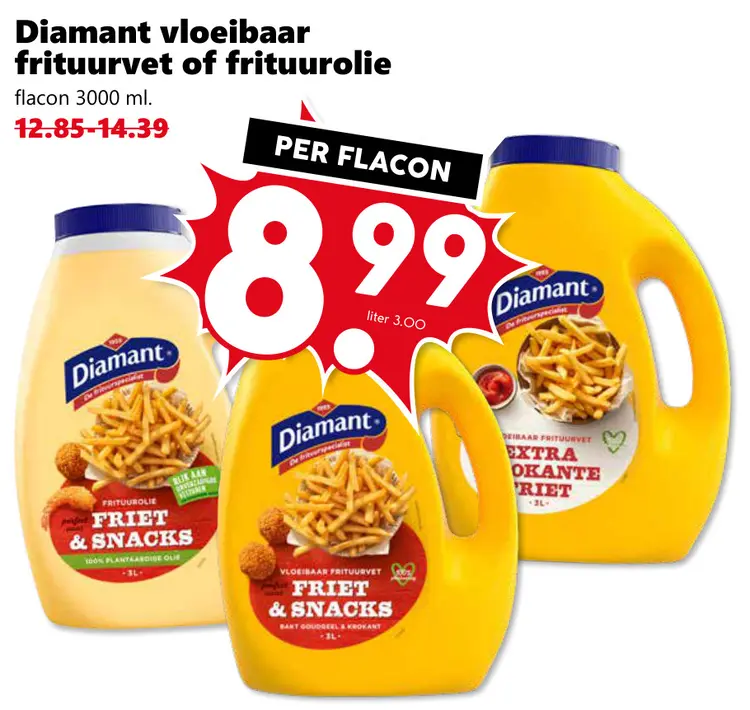 Aanbieding: Diamant vloeibaar frituurvet of frituurolie