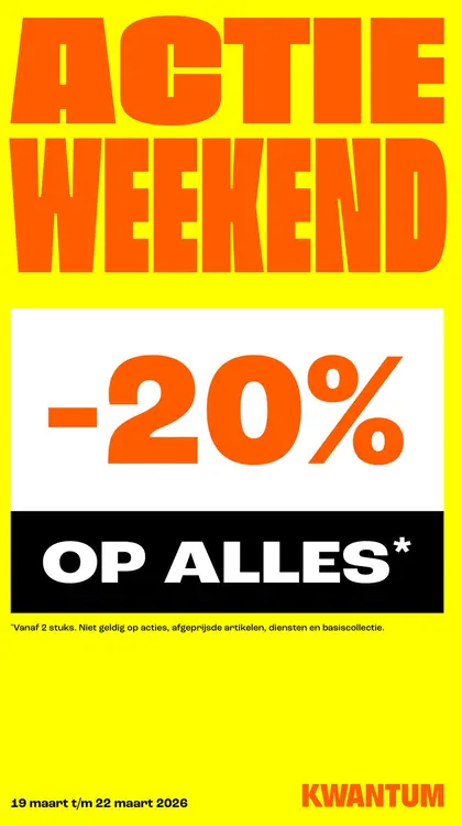 Promotie: Actie weekend -20% op alles