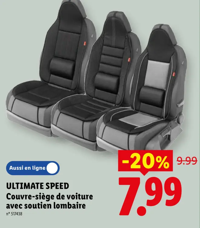 Offre: Couvre-siège de voiture avec soutien lombaire