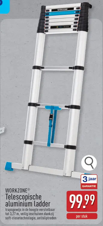 Promotie: Telescopische aluminium ladder