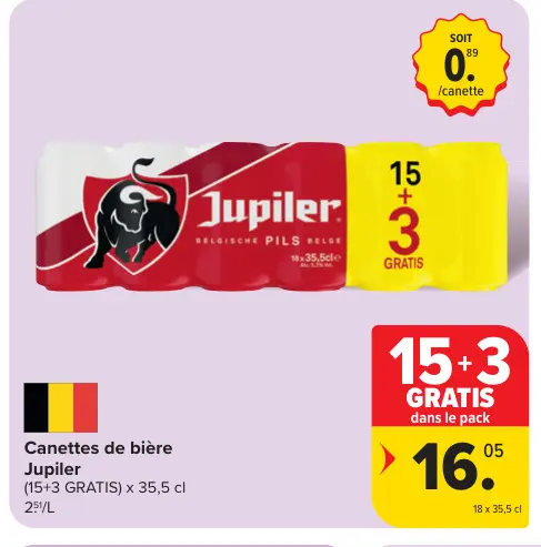 Offre: Canettes de bière