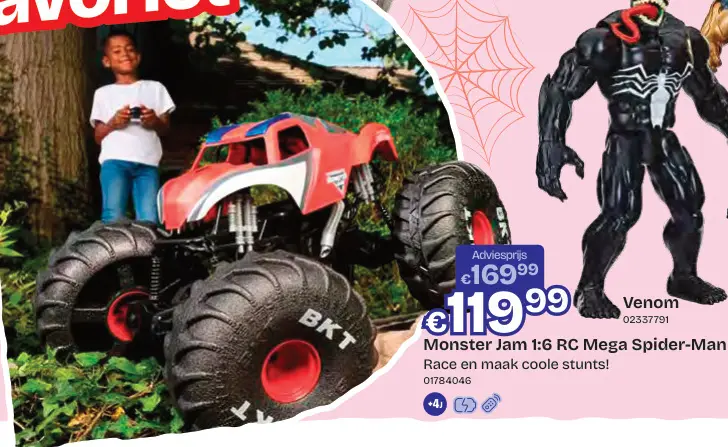 Promotie: Monster Jam 1:6 RC Mega Spider-Man