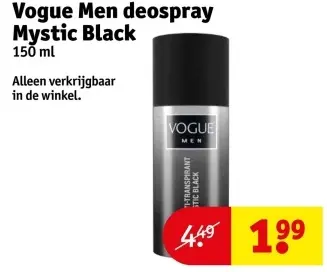 Aanbieding: Vogue Men deospray Mystic Black