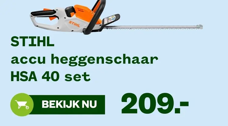 Aanbieding: STIHL accu heggenschaar HSA 40 set