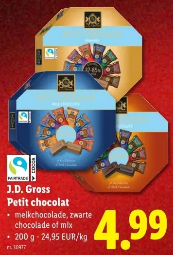 Promotie: J.D. Gross Petit chocolat
