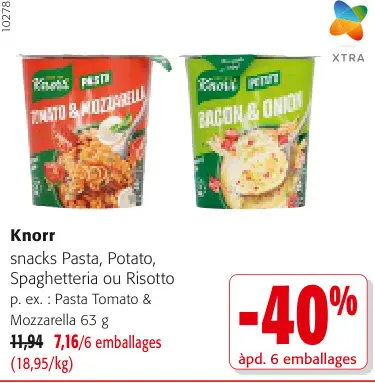 Offre: Knorr snacks Pasta, Potato, Spaghetteria ou R