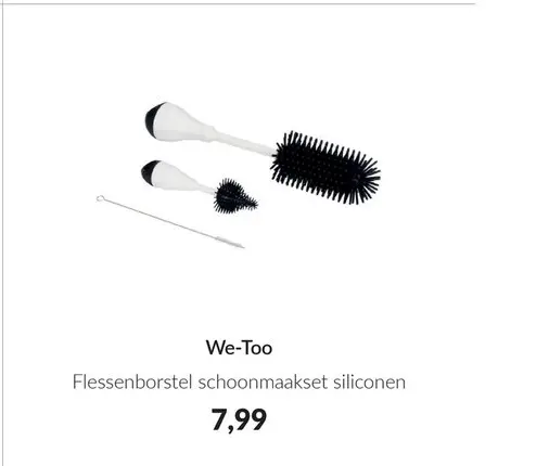 Aanbieding: Flessenborstel schoonmaakset siliconen