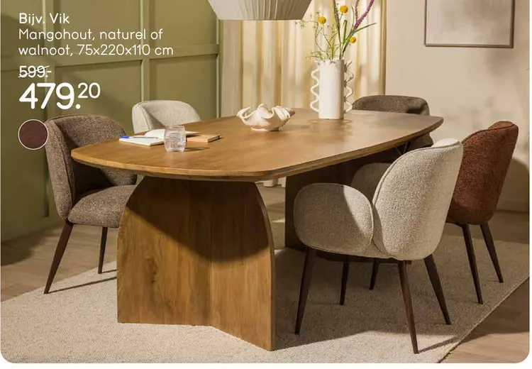 Aanbieding: Vik Mangohout, naturel of walnoot