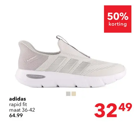 Aanbieding: Adidas Rapidfit Wide Fit dames sneakers grijs