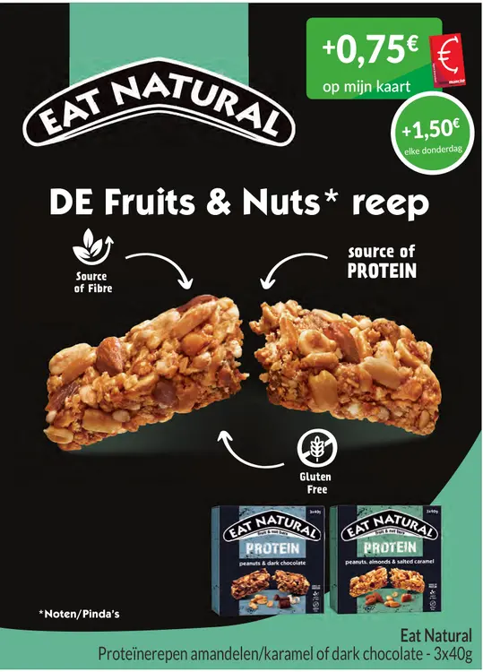 Promotie: Proteïnerepen amandelen/karamel of dark chocolate