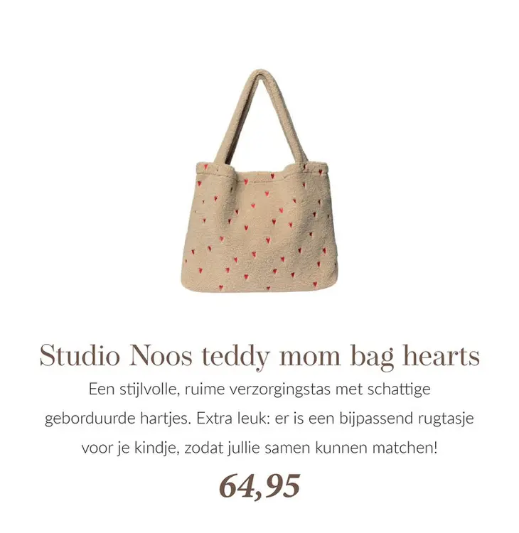 Aanbieding: teddy mom bag hearts
