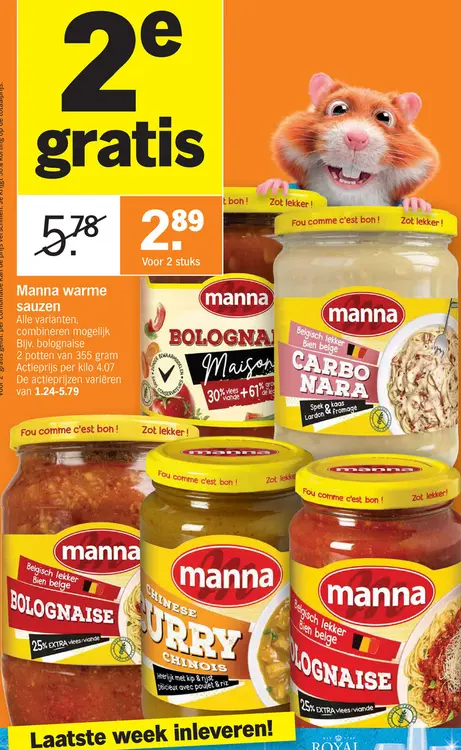 Promotie: Manna warme sauzen