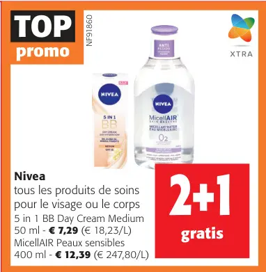Offre: Ttous les produits de soins pour le visage ou le corps