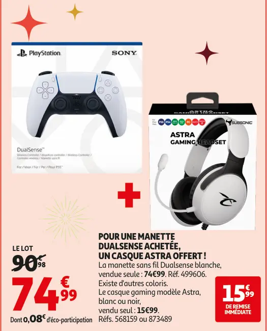 Offre: Manette Dualsense + Casque Astra