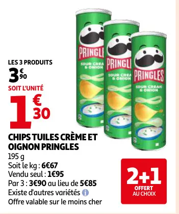 Offre: Chips tuiles crème et oignon