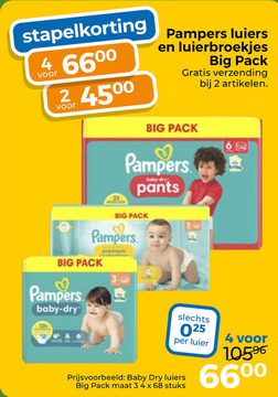 Aanbieding: Pampers luiers en luierbroekjes Big Pack