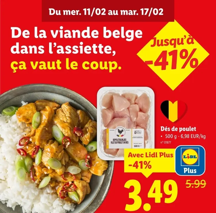Offre: Dés de poulet