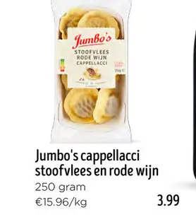 Promotie: Cappellacci stoofvlees en rode wijn