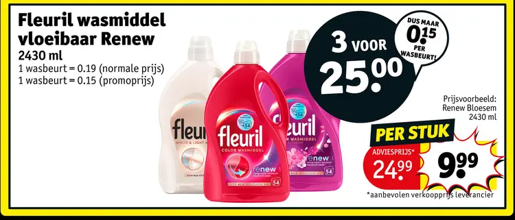 Promotie: Fleuril wasmiddel vloeibaar Renew