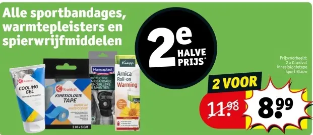 Promotie: Sportbandages, warmtepleisters en spierwrijfmiddelen