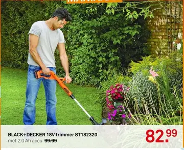 Aanbieding: BLACK+DECKER 18V trimmer ST182320