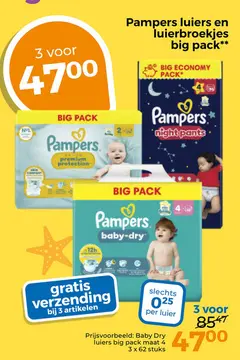 Aanbieding: Pampers luiers en luierbroekjes big pack