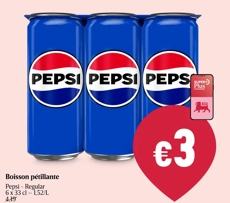 Offre: Boisson pétillante Pepsi - Regular