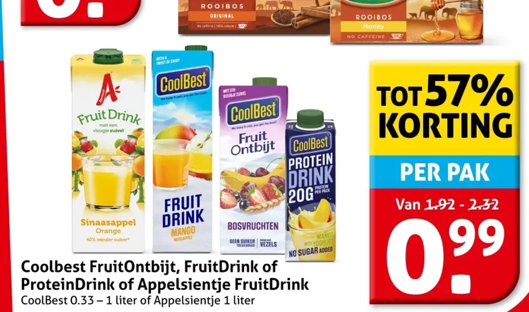 Aanbieding: FruitOntbijt, FruitDrink or ProteinDrink 