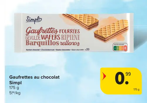 Offre: Gaufrettes au chocolat