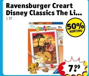 Aanbieding: Ravensburger Creart Disney Classics The Lion King Schilderen Op Nummer