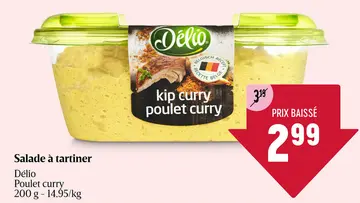 Offre: Salade à tartiner Poulet curry