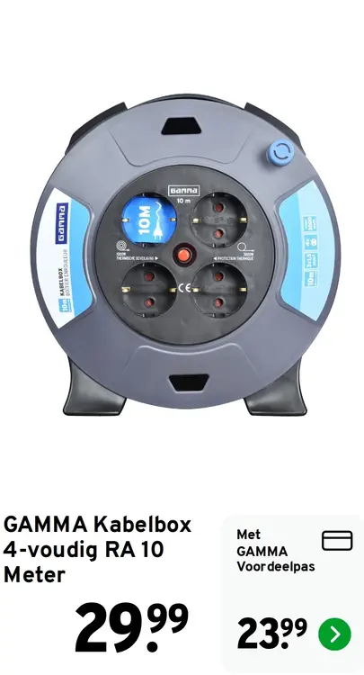 Aanbieding: Kabelbox 4-voudig RA 10 Meter