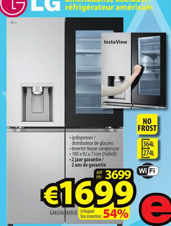 Promotie: Amerikaanse Koelkast / Réfrigérateur Américai