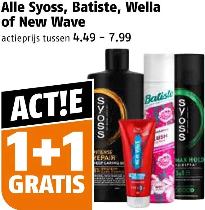 Aanbieding: Syoss, Batiste, Wella of New Wave