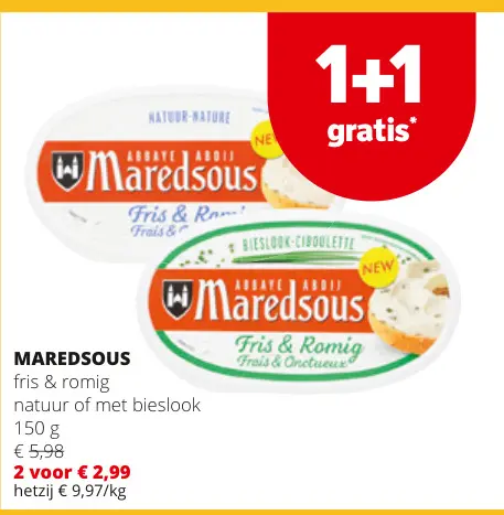 Promotie: Maredsous fris & romig