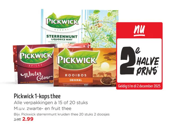 Aanbieding: Pickwick 1-kops thee