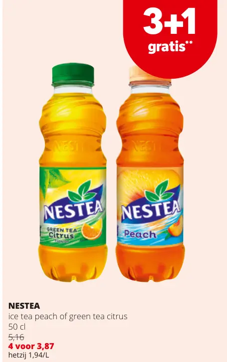 Promotie: Nestea Ice tea peach of green tea citrus