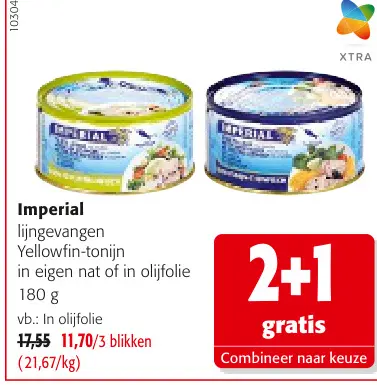 Promotie: Imperial lijngevangen Yellowfin-tonijn in eigen nat of in olijfolie