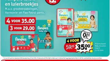 Aanbieding: Pampers en luierbroekjes