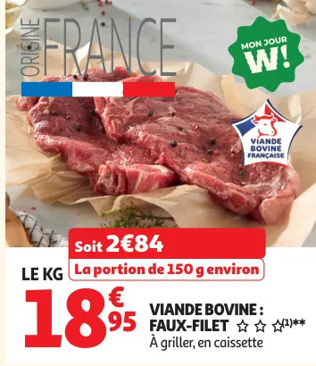 Promotie: Viande bovine : faux-filet