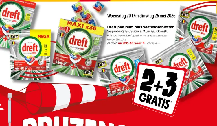 Promotie: Dreft platinum plus vaatwastabletten