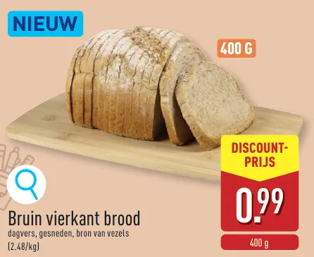 Promotie: Bruin vierkant brood