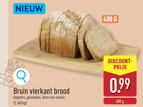 Promotie: Bruin vierkant brood